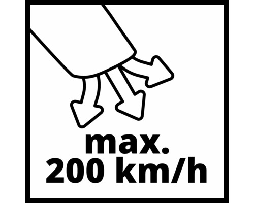 Maximale Blasgeschwindigkeit von 200 Kilometer pro Stunde