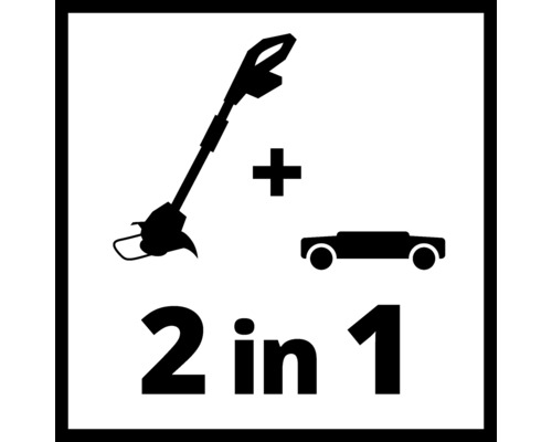 Symbol für 2 in 1: Rasentrimmer und Rasenmäher