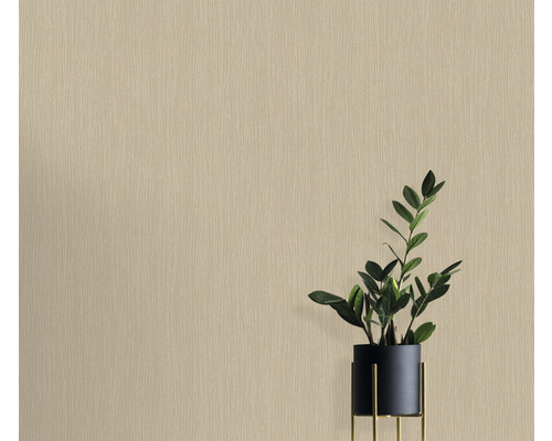 Beige Struktur Tapete mit Pflanze im Topf