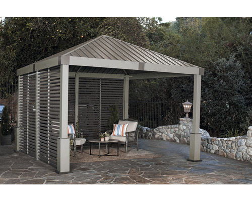 Pavillon SOJAG Nanda 12x12 inkl. Seitenwänden mit Lamellen 363 x 363 cm taupe Pavillon SOJAG Nanda 12x12 inkl. Seitenwänden mit Lamellen 363 x 363 cm taupe