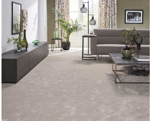 Wohnzimmer mit Teppichboden, Sofa und Wohnzimmermöbeln.