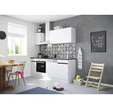 Optifit Küchenzeile mit Geräten Luca932 210 cm Frontfarbe weiß matt Korpusfarbe weiß zerlegt-thumb-0