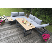 Loungeset Largo bellavista 5-Sitzer inkl. Auflagen Aluminium hellgrau