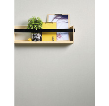 Wandregal aus Holz mit Pflanze, Ordner und Bild