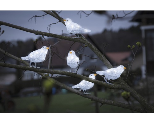Dekorative Leuchtfiguren Vögel auf einem Baum