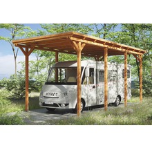 Einzelcarport SKAN HOLZ Emsland inkl. Regenrinne 404x846 cm eiche hell