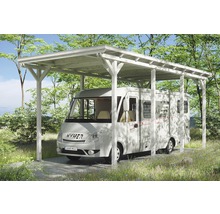 Einzelcarport SKAN HOLZ Emsland inkl. Regenrinne 404x846 cm weiß
