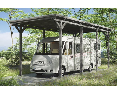 Einzelcarport SKAN HOLZ Emsland inkl. Regenrinne 404x846 cm schiefergrau