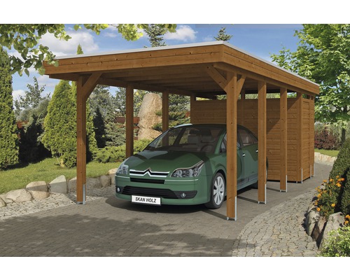 Einzelcarport SKAN HOLZ Friesland inkl. Abstellraum 314x708 | HORNBACH