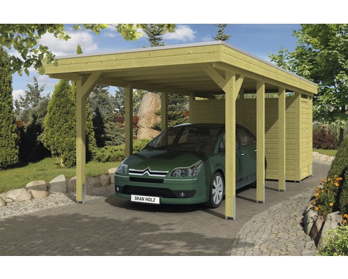 Einzelcarport SKAN HOLZ Friesland inkl. Abstellraum 314x708 | HORNBACH