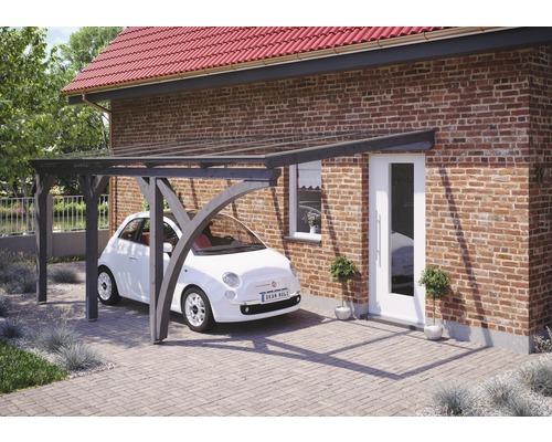 Einzelcarport SKAN HOLZ Eifel inkl. 1 Einfahrtsbogen, Pfostenanker 300 x 541 cm schiefergrau-0