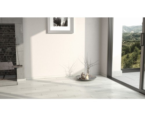 Heller Raum mit Kamin, Bild und Dekoration