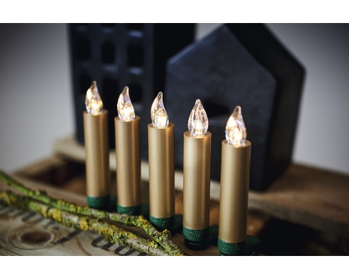 Fünf kabellose LED-Kerzen mit Clip zur Dekoration