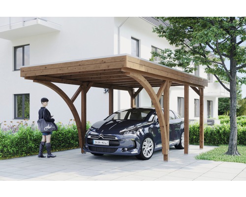 Einzelcarport SKAN HOLZ Friesland mit Einfahrtsbögen und | 2 HORNBACH