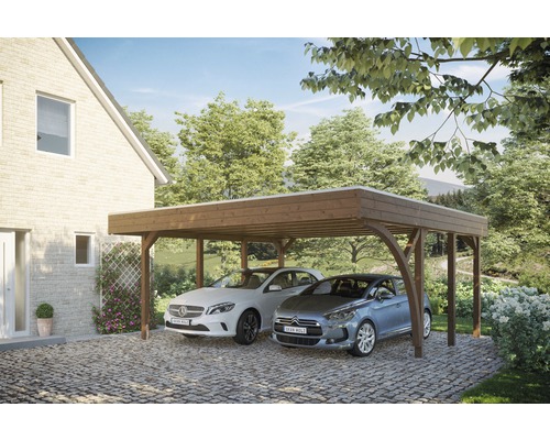 Doppelcarport SKAN HOLZ | einem Einfahrtsbogen HORNBACH mit Friesland