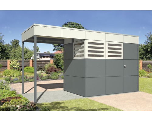 Gartenhaus mit Vordach im Garten