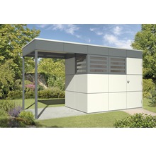 Gartenhaus mit Überdachung im Garten