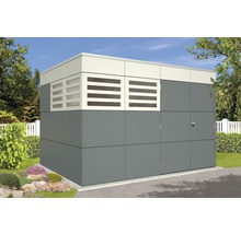 Moderne Gartenbox mit Belüftung im Außenbereich