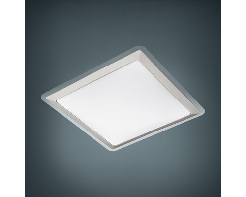 LED Wandlampe 24W 2600 lm 3000 K 34x34 cm Competa weiß/silber Quadratische Deckenleuchte mit schlichtem Design