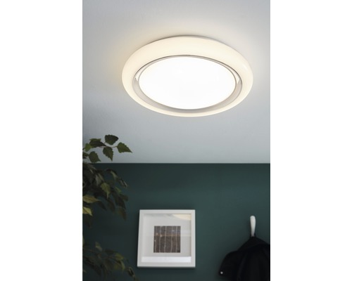 LED Deckenleuchte Kunststoff 23W 2500 lm 3000 K warmweiß HxØ 65x340 mm Capasso weiß/chrom