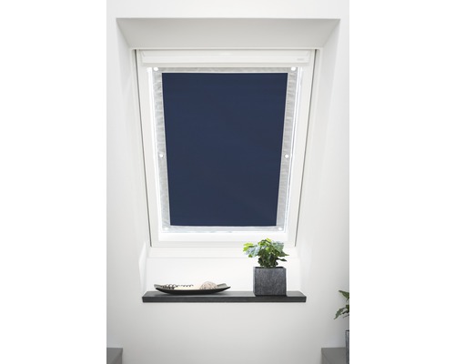 Lichtblick Dachfenster Sonnenschutz Thermofix verdunkelnd blau 94x96,9 cm