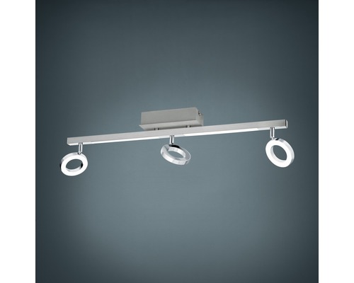 LED Deckenspot 3x3,3W 3x400 lm 3000 K L 69 cm alu/chrom/satiniert Deckenleuchte mit drei runden Lampen