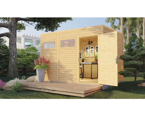 Gartenhaus Cubo 3 mit Fußboden 337 x 234 cm natur