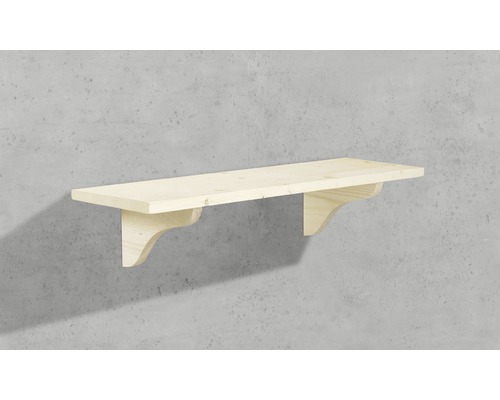 Holzregal mit zwei Konsolen zur Wandmontage