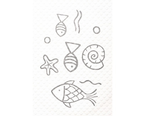 Illustration mit Fischen, Seestern und Muschel
