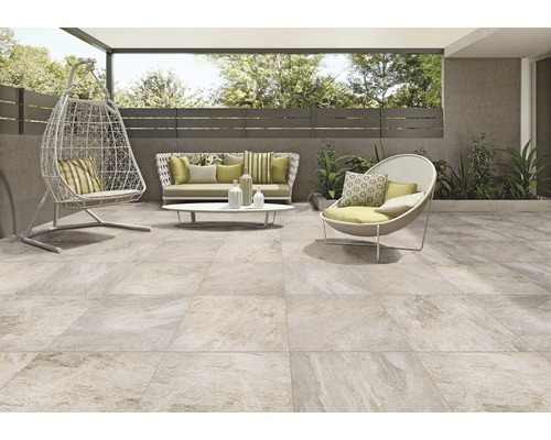 FLAIRSTONE Feinsteinzeug Terrassenplatte Moon rektifizierte Kante 60 x 60 x 2 cm-0