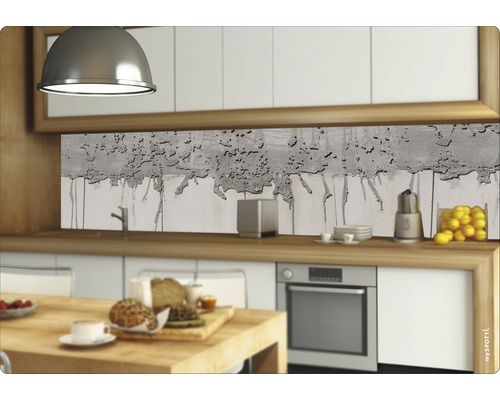 Küchenrückwand mit Betonoptik in einer modernen Küche