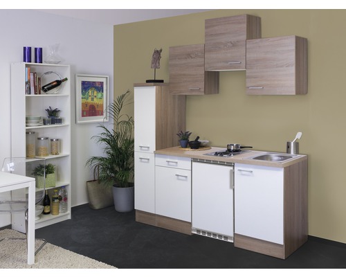 Flex Well Singleküche sonoma Matt Samoa mit eiche Geräten Korpusfarbe sonoma bei cm weiß 180 kaufen Frontfarbe eiche HORNBACH