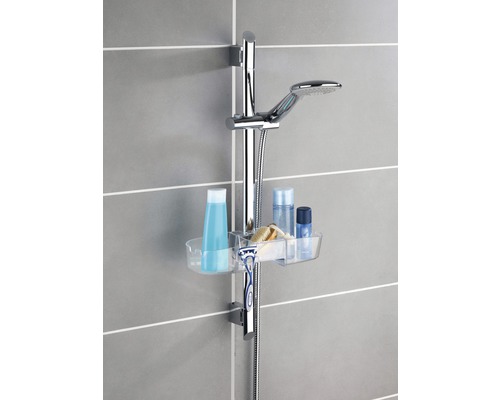 Duschstange mit Ablage für Badutensilien