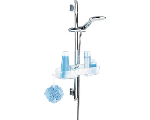 Duschstange mit Duschkopf und Ablage für Badprodukte