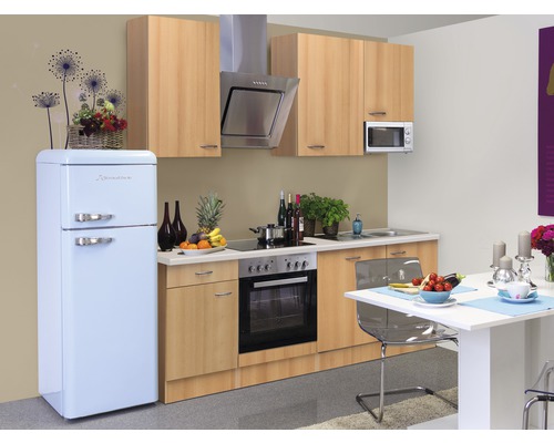 Flex Well Küchenzeile mit Geräten Nano 220 cm Frontfarbe | HORNBACH