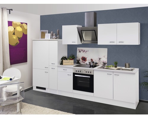 Flex Well Küchenzeile mit kaufen Matt Korpusfarbe HORNBACH 300 Wito Frontfarbe cm weiß weiß Geräten bei