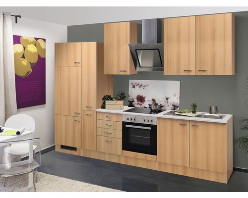 Flex Well Küchenzeile mit Geräten Nano 300 cm Frontfarbe | HORNBACH