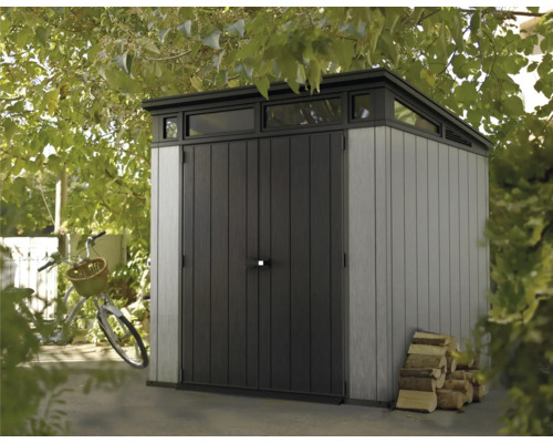 Gartenhaus Keter Artisan 7x7mit Fußboden 216 x 216 cm Holzoptik grau Gartenhaus Keter Artisan 7x7mit Fußboden 216 x 216 cm Holzoptik grau