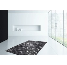 Lederteppich Exotic 510 schwarz-silber 120x170 cm