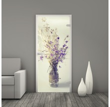 Türposter mit Blumen in einem Glas