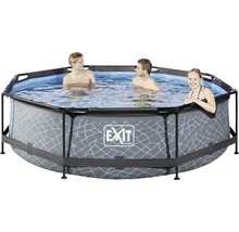Aufstellpool Framepool-Set EXIT StonePool rund Ø 300x76 cm inkl. Kartuschenfilteranlage Steinoptik