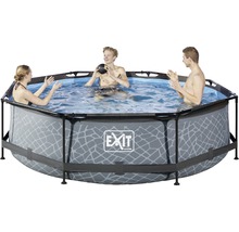 Aufstellpool Framepool-Set EXIT StonePool rund Ø 300x76 cm inkl. Kartuschenfilteranlage Steinoptik
