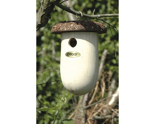 Hängendes Vogelhaus in Eichelform mit Do Bar Logo