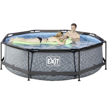 Aufstellpool Framepool-Set EXIT StonePool rund Ø 300x76 cm inkl. Kartuschenfilteranlage Steinoptik