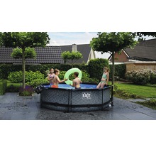 Aufstellpool Framepool-Set EXIT StonePool rund Ø 300x76 cm inkl. Kartuschenfilteranlage Steinoptik