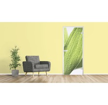 Raumansicht mit Türfolie mit Pflanzenmotiv, Sessel und Zimmerpflanze