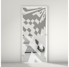 Zimmertür aus Glas mit geometrischem Muster