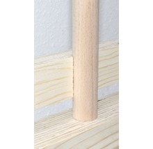 Detailansicht einer Holzverbindung mit Rundstab