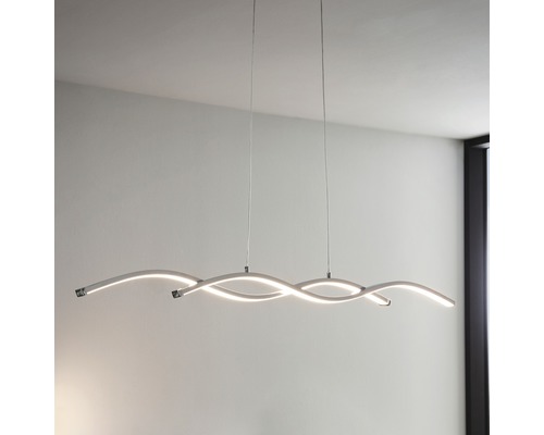 Moderne LED Pendelleuchte in geschwungenem Design für Innenräume