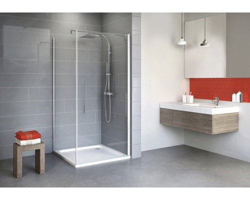 Drehtür inkl. Seitenwand Schulte Alexa Style 2.0 90x80 cm Klarglas Profilfarbe alpinweiß Drehtür inkl. Seitenwand Schulte Alexa Style 2.0 90x80 cm Klarglas Profilfarbe alpinweiß
